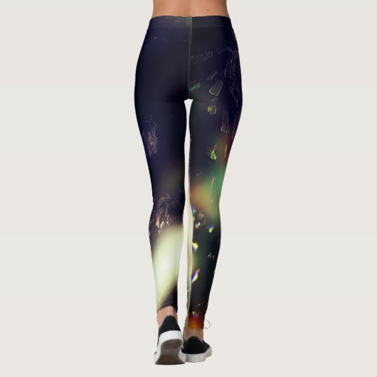 Jaguar met een donkerder effect en zachte kleurvlo leggings (Achterkant)