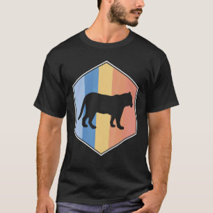 Jaguar met retrokleuren in een hexagon t-shirt