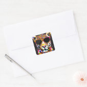 Jaguar met zonnebril vierkante sticker (Envelop)