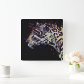 Jaguar Modern Paars Vierkante Klok (Huis)