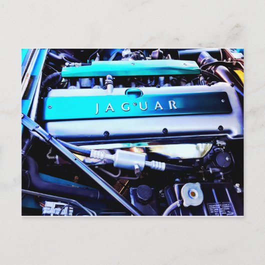 Jaguar-motor Briefkaart (Voorkant)