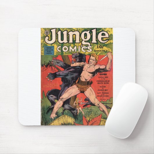 Jaguar -  Oerwouden strips - Retro-Oerwoud Muismat (Met muis)