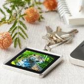 Jaguar Onder de Tegel van de bomen Sleutelhanger (Zijkant)