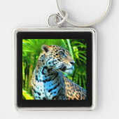 Jaguar Onder de Tegel van de bomen Sleutelhanger (Voorkant)