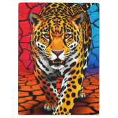 Jaguar op gebarsten aardachtergrond klembord (Achterkant)