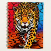 Jaguar op gebarsten aardachtergrond planner (Voorkant)