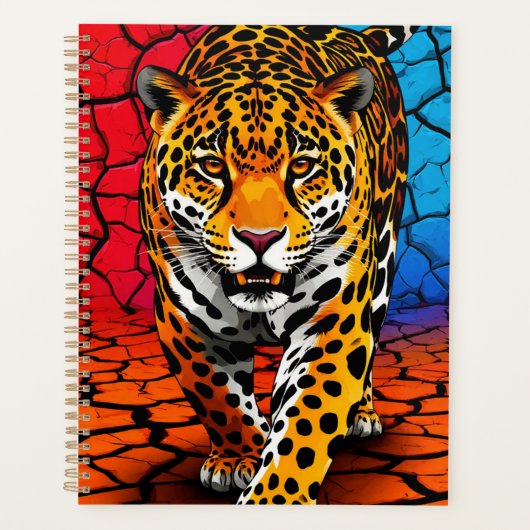 Jaguar op gebarsten aardachtergrond planner (Voorkant)