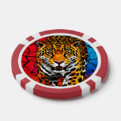 Jaguar op gebarsten aardachtergrond poker chips (Enkel)
