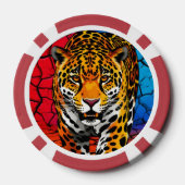 Jaguar op gebarsten aardachtergrond poker chips (Achterkant)