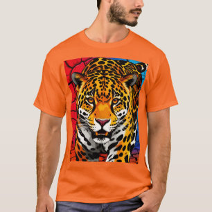 Jaguar op gebarsten aardachtergrond t-shirt