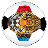 Jaguar op gebarsten aarde achtergrond voetbal (Gedraaid)