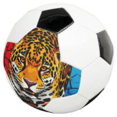 Jaguar op gebarsten aarde achtergrond voetbal (Drie kwart)
