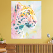 Jaguar Painting – Wild Jungle Art Print, Tropical  Canvas Afdruk (Insitu (Woonkamer))