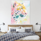 Jaguar Painting – Wild Jungle Art Print, Tropical  Canvas Afdruk (Insitu (Slaapkamer))