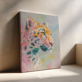 Jaguar Painting – Wild Jungle Art Print, Tropical  Canvas Afdruk