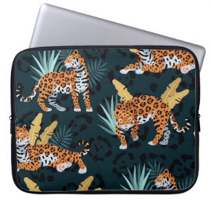 Jaguar Palms Naadloos  Patroon Laptop Sleeve