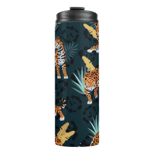Jaguar Palms Naadloos  Patroon Thermosbeker
