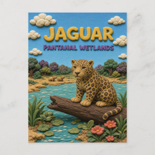 Jaguar Pantanal Wetlands Moderne KlayKoo Briefkaart