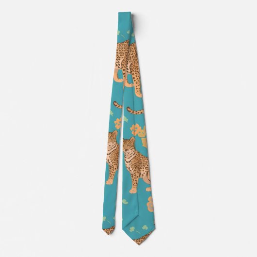 Jaguar Pastel Kleurrijk Gepersonaliseerd Patroon Stropdas (Achterkant)
