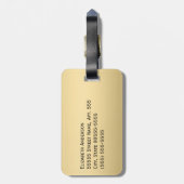 Jaguar Patroon Luxe Zwart en Goud Dierenprint Bagagelabel (Achterkant verticaal)