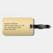 Jaguar Patroon Luxe Zwart en Goud Dierenprint Bagagelabel (Achterkant horizontaal)