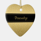 Jaguar Patroon Luxe Zwart en Goud Dierenprint Keramisch Ornament (Rechts)