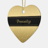 Jaguar Patroon Luxe Zwart en Goud Dierenprint Keramisch Ornament (Links)