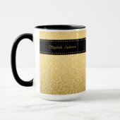 Jaguar Patroon Luxe Zwart en Goud Dierenprint Mok (Links)