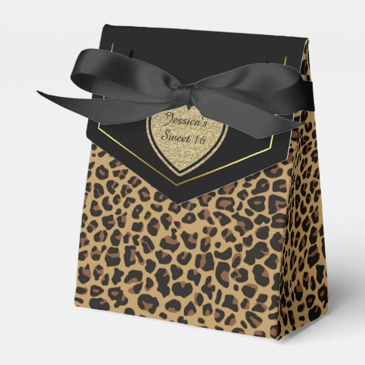 Jaguar Patroon Sweet 16 Party Favor Box Bedankdoosjes (Voorkant Zijde)