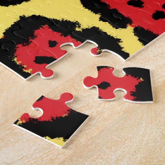 Jaguar Pattern in Blood Oranje op Lemon Curd Legpuzzel (Zijkant)