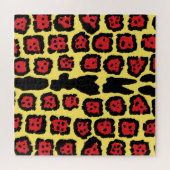 Jaguar Pattern in Blood Oranje op Lemon Curd Legpuzzel (Horizontaal)