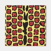 Jaguar Pattern in Blood Oranje op Lemon Curd Magneet (Voorkant)