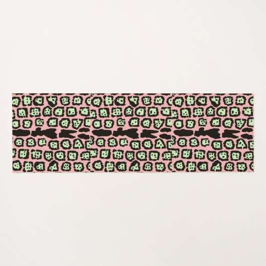 Jaguar Pattern in Melon op Pink Lemonade Yogamat (Achterkant (horizontaal))