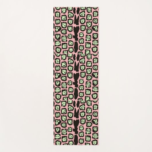 Jaguar Pattern in Melon op Pink Lemonade Yogamat (Voorkant)