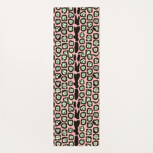 Jaguar Pattern in Melon op Pink Lemonade Yogamat (Achterkant)