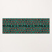 Jaguar Pattern in Watermelon op Aqua Blue Yogamat (Achterkant (horizontaal))