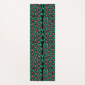 Jaguar Pattern in Watermelon op Aqua Blue Yogamat (Voorkant)