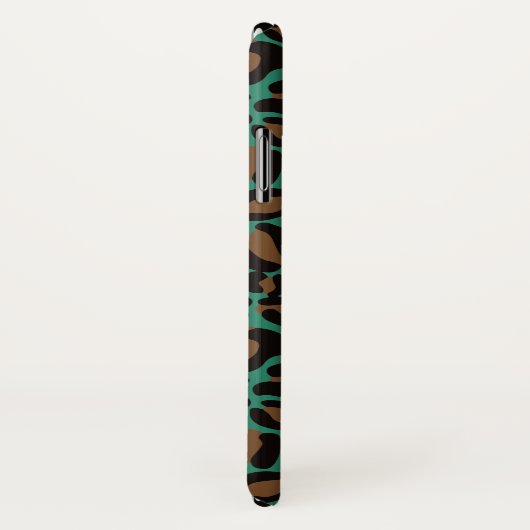 Jaguar Pattern Print Green Brown Personal Name Case-Mate iPhone Case (Achterkant / rechts)