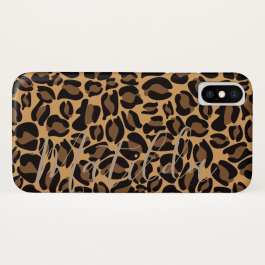 Jaguar Pattern Print Persoonlijke naam Case-Mate iPhone Case (Achterkant (horizontaal))