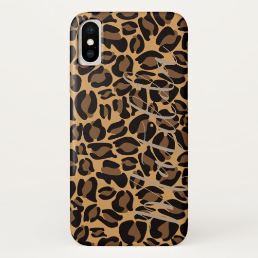 Jaguar Pattern Print Persoonlijke naam Case-Mate iPhone Case (Achterkant)