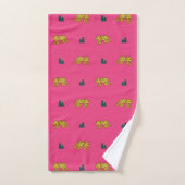 Jaguar pattern towel set: pink bad handdoek (Handdoek)