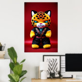 Jaguar plush speelgoed | AI Art. Poster (Thuiskantoor)