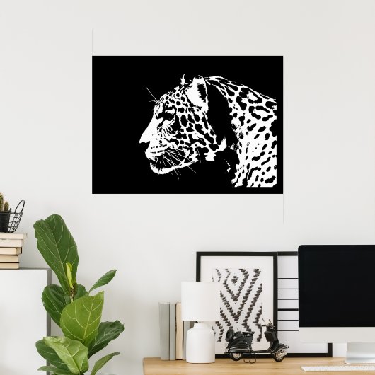 Jaguar Poster Print - Black & White Jaguar Posters (Thuiskantoor)