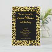 Jaguar Print Girls Uitnodiging (Staand voorkant)