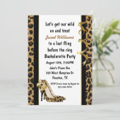 Jaguar Print High Heels Bachelorette Party Kaart (Staand voorkant)