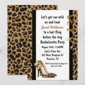 Jaguar Print High Heels Bachelorette Party Kaart (Voorkant / Achterkant)