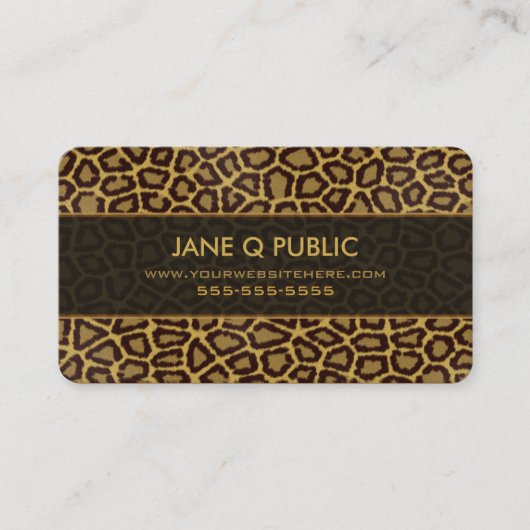 Jaguar Print Pattern Visitekaartje (Voorkant)