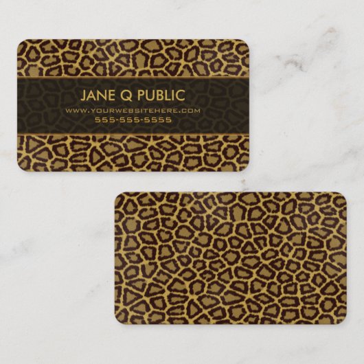 Jaguar Print Pattern Visitekaartje (Voorkant / Achterkant)