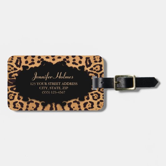 Jaguar Print Personalized bagagelabel (Voorkant horizontaal)