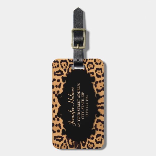 Jaguar Print Personalized bagagelabel (Voorkant verticaal)